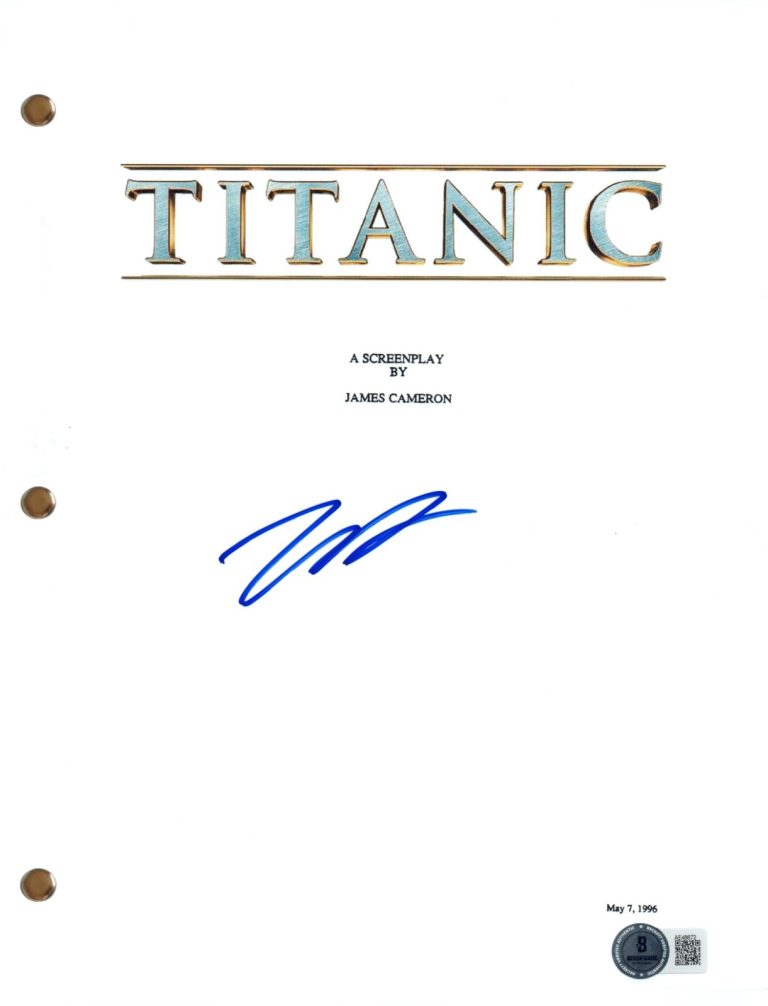 Leonardo DiCaprio Signed Autograph Titanic Movie Script Screenplay Beckett COA