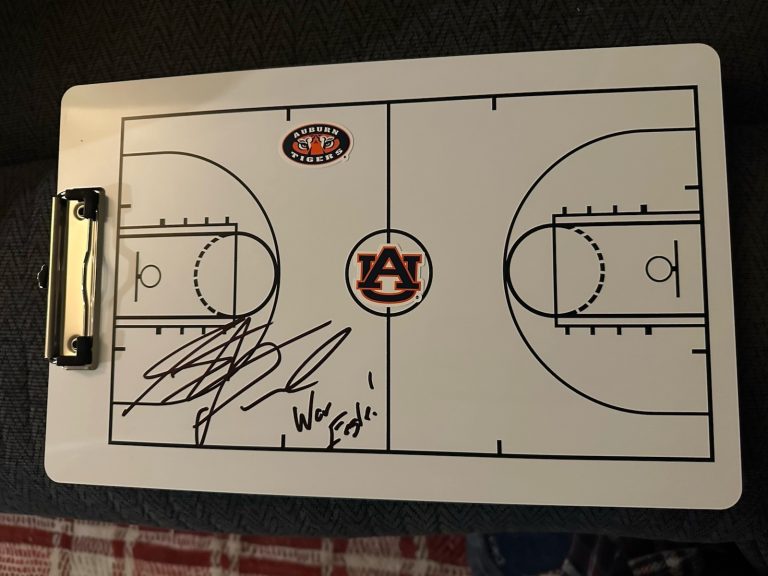 Coach Steven Pearl Signed Basketball Clipboard Auburn Tigers