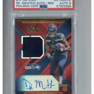 2019 Panini XR DK Metcalf Swatch Red /30 PSA 9 Auto