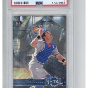1996 Metal Universe 187 Mike Piazza PSA 9