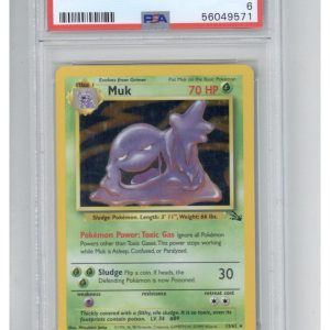 1999 POKEMON FOSSIL #13 MUK-HOLO PSA 6
