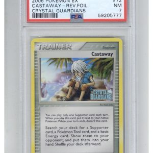 2006 Pokemon EX Crystal Guardians 72 Castaway-Reverse Foil PSA 7