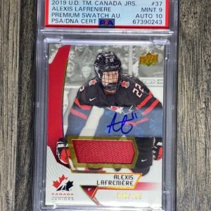 2019 Upper Deck Team Canada Juniors Alexis Lafreniere Auto /125 PSA 9 10