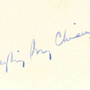 Madame Chiang Kai-Shek Signed Autographed Index Card Beckett BAS