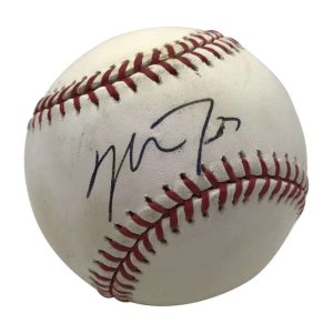 Mike Trout Signed Rookie Era Game Used OML Baseball JSA