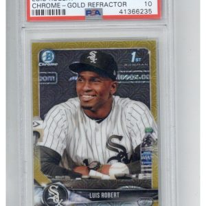 2018 Bowman Mega Box Luis Robert Chrome Gold Refractor /50 PSA 10