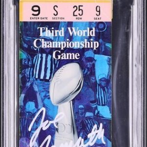 Joe Namath Signed Original 1969 Super Bowl III Ticket PSA PSA/DNA 1.5 8 Auto