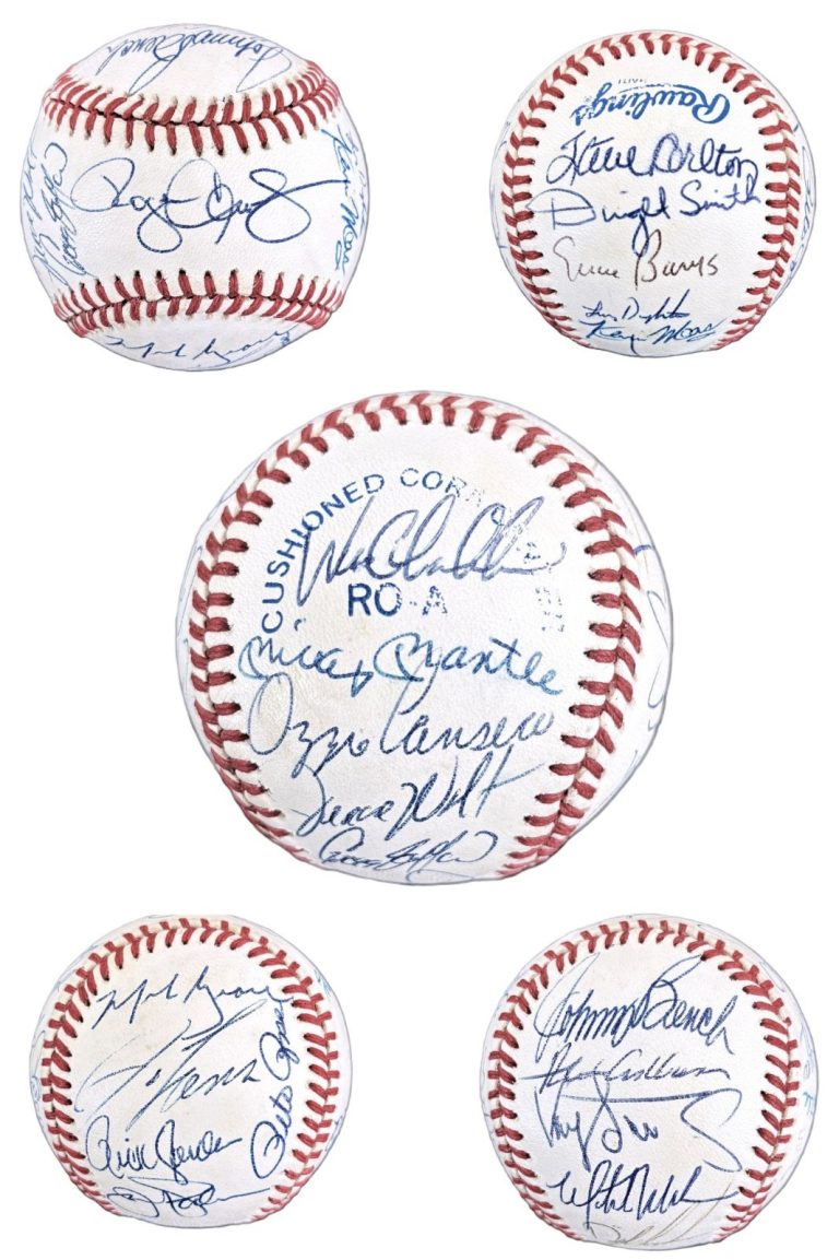 Mickey Mantle Rose Banks Bench Clemens Signed OAL Baseball Beckett BAS LOA