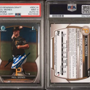 Paul Skenes Signed 2023 Bowman Draft Chrome Prospect Rookie Auto #BDC14 PSA 9