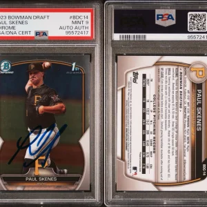 Paul Skenes Signed 2023 Bowman Draft Chrome Prospect Rookie Auto #BDC14 PSA 9