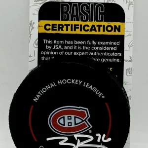 Zack Bolduc signed Montreal Canadiens Official Game Puck autographed JSA