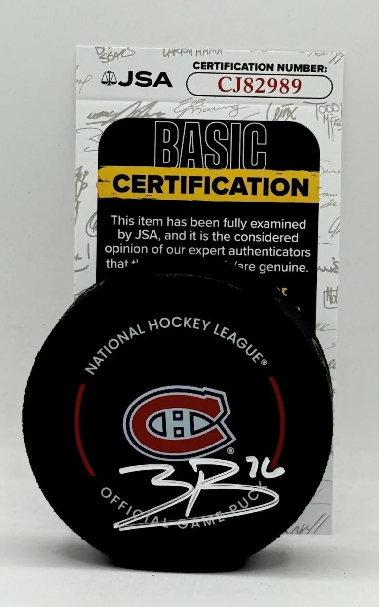 Zack Bolduc signed Montreal Canadiens Official Game Puck autographed JSA