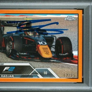 2023 Topps Chrome F1 #129 Isack Hadjar Signed Orange Refractor /25 PSA AUTO 10