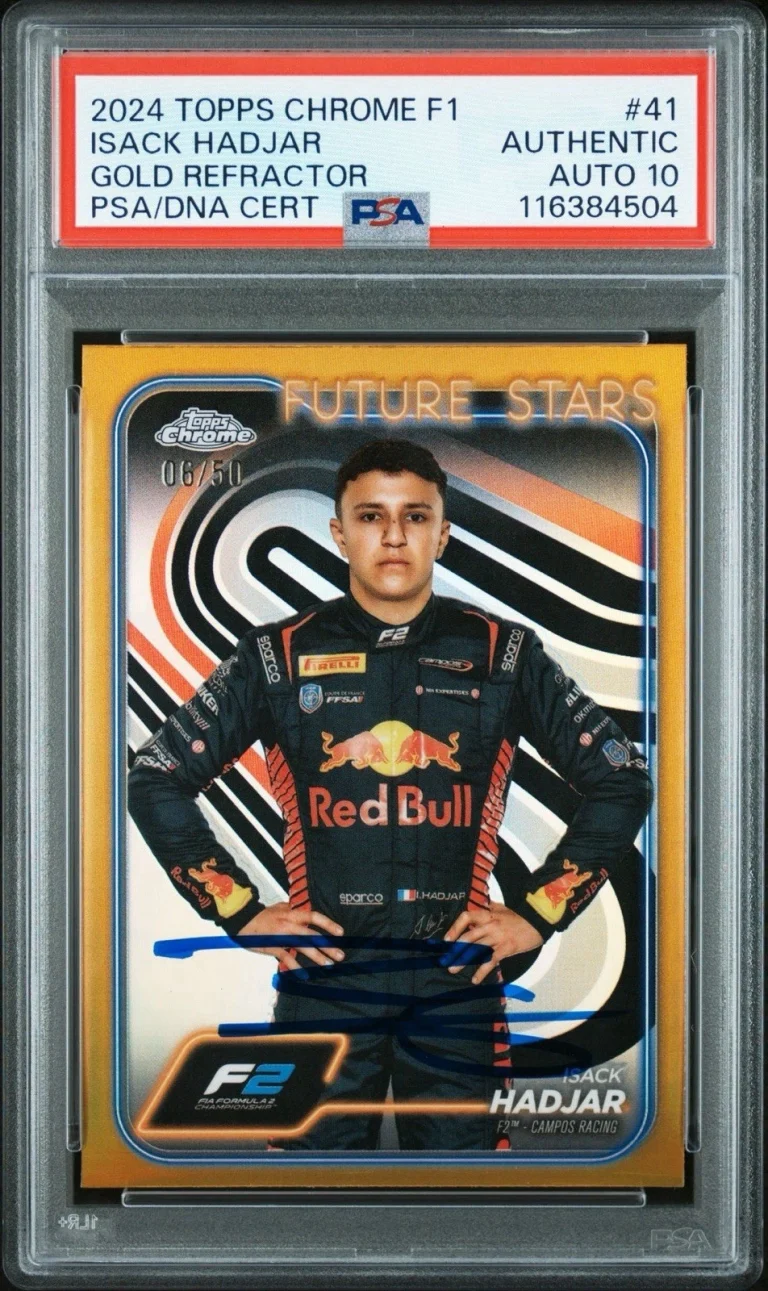 2024 Topps Chrome F1 #41 Isack Hadjar Signed Gold Refractor /50 PSA AUTO 10 RC