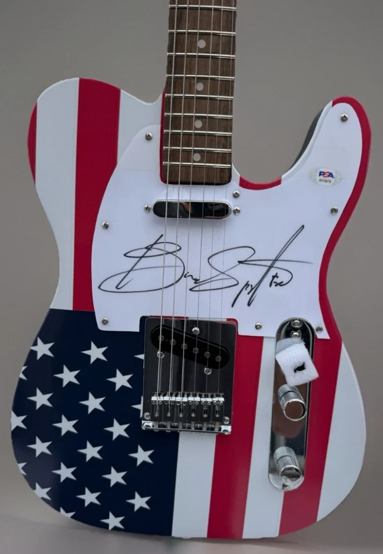 PSA/DNA Born In The USA Bruce Springsteen Autographed American Flag Guitar