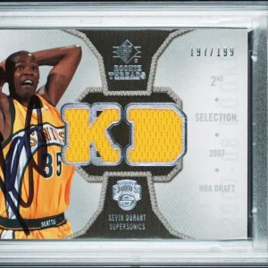 2007 Upper Deck SP Rookie Threads #RTKD Kevin Durant Signed RPA /199 PSA AUTO 10