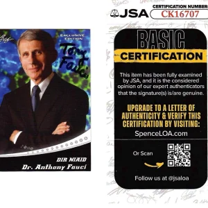 TONY FAUCI HAND SIGNED LEAF EXCLUSIVE EDITION 2020 CARD     AWESOME+RARE     JSA