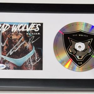 BAD WOLVES Signed Autograph N.A.T.I.O.N. Framed CD Full Band Tommy Vext ACOA COA