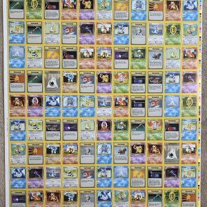 1999 Pokemon Base Set Uncut Sheet 8th Run Uncommon Yaquinto 30-7-99