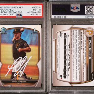 Paul Skenes Autographed Signed 2023 Bowman Draft 1st Chrome Auto Refractor PSA 9