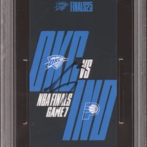 Shai Gilgeous-Alexander Signed 2025 NBA FINALS GAME 7 Courtside Ticket PSA AUTO
