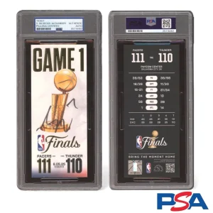 Shai Gilgeous-Alexander Signed 2025 NBA Finals Debut Game 1 Ticket PSA AUTO MVP