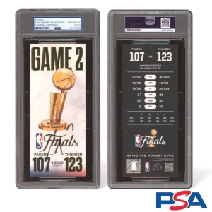 Shai Gilgeous-Alexander Signed 2025 NBA Finals Game 2 Ticket PSA AUTO THUNDER