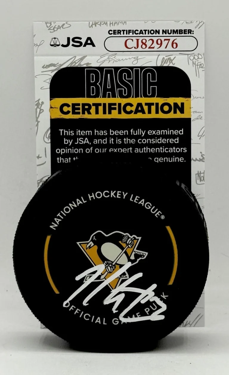 Kris Letang signed Pittsburgh Penguins Official Game Puck autographed JSA