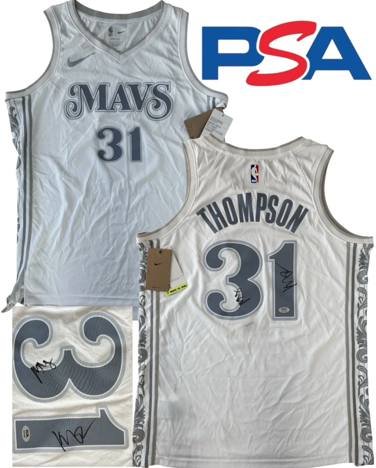 Klay Thompson & Megan Thee Stallion Signed Dallas Mavericks #31 Jersey PSA AUTO