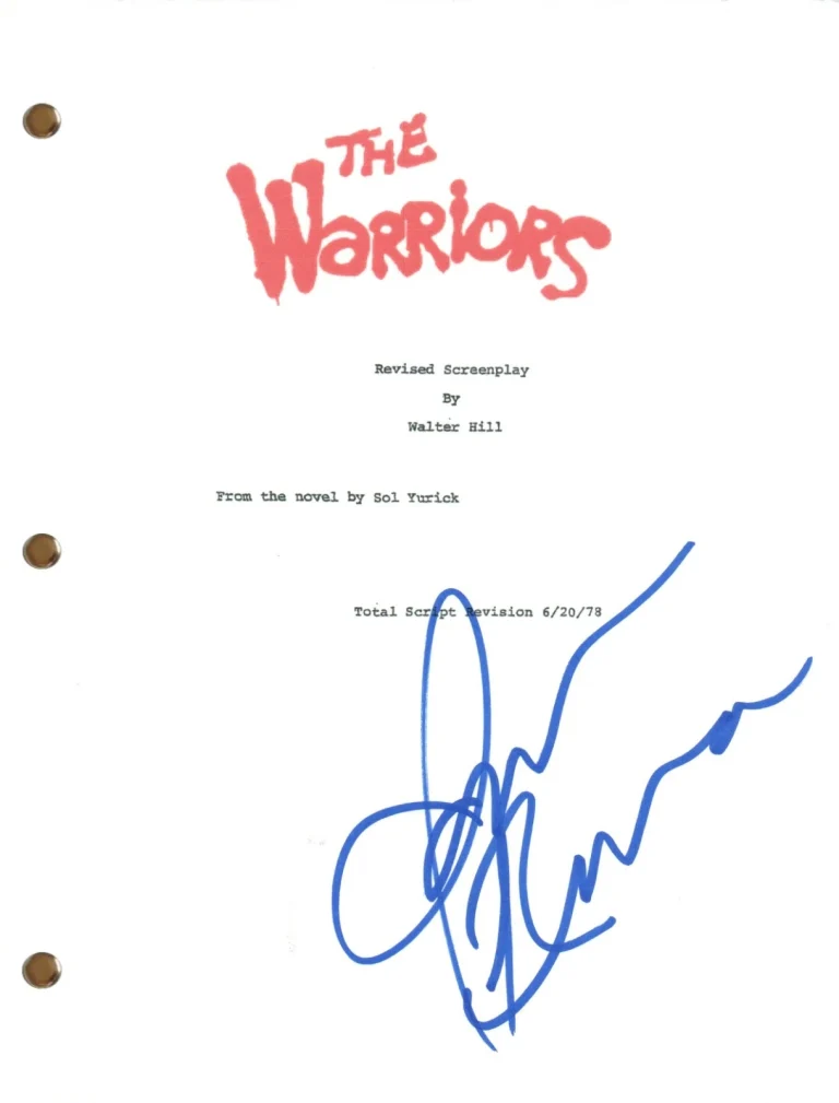 James Remar “The Warriors” Signed Autograph Movie Script Full Screenplay COA