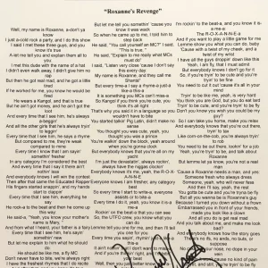Roxanne Shante Signed Autographed Roxanne’s Revenge Lyric Sheets BAS Beckett COA