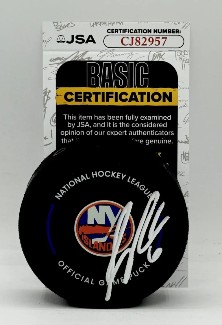 Ryan Pulock signed New York Islanders Official Game Puck autographed JSA COA