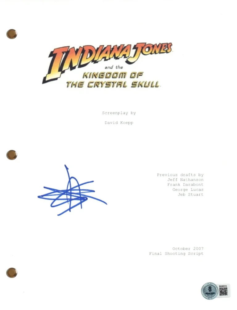 Shia LaBeouf Signed Indiana Jones & the Kingdom of the Crystal Skull Script BAS