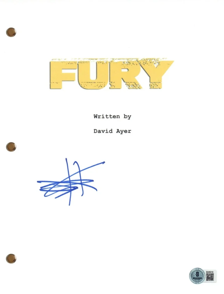 Shia LaBeouf Signed Autograph Fury Movie Script Screenplay 2014 Film Beckett COA