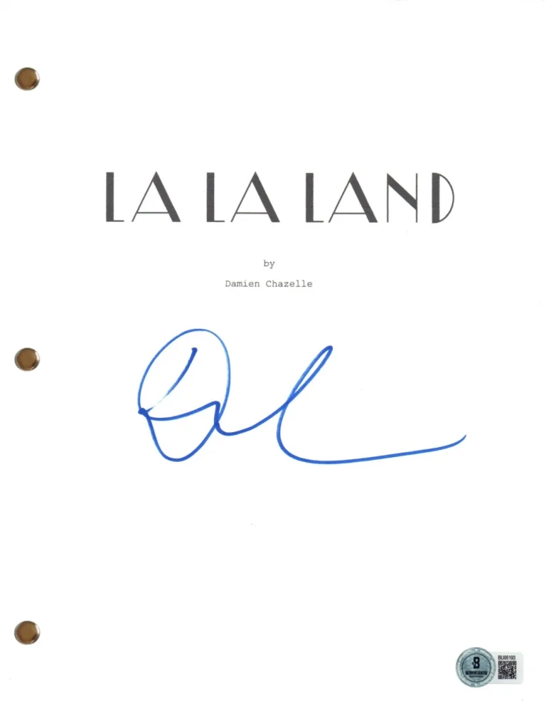 DAMIEN CHAZELLE Signed Autograph LA LA LAND Movie Script Screenplay Beckett COA