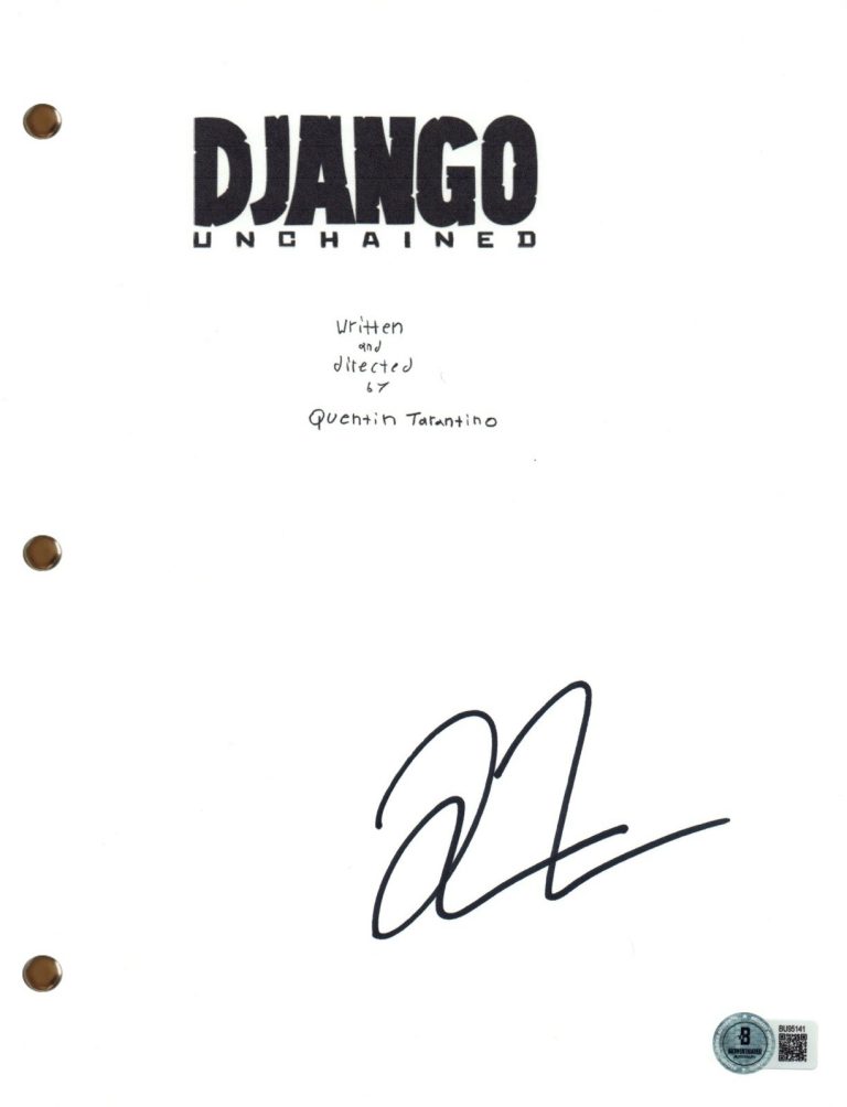 Quentin Tarantino Signed Django Unchained Movie Script Screenplay Autograph BAS