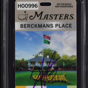 Hideki Matsuyama Signed 2021 Masters Badge Ticket Berckmans Place Champion PSA