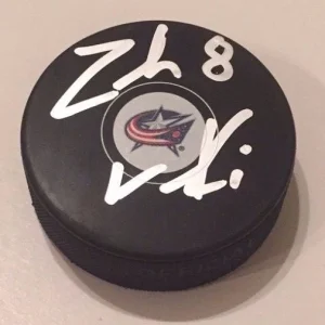 ZACH WERENSKI SIGNED COLUMBUS BLUE JACKETS PUCK W/CASE COA
