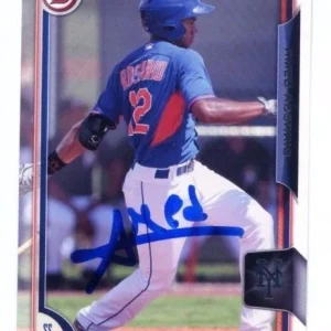 AMED ROSARIO SIGNED 2015 BOWMAN DRAFT ROOKIE CARD METS AUTO A