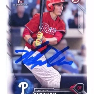 MICKEY MONIAK SIGNED 2016 BOWMAN DRAFT ROOKIE CARD PHILLIES AUTO B