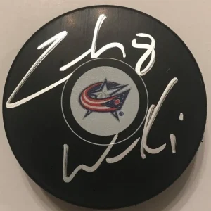 ZACH WERENSKI SIGNED COLUMBUS BLUE JACKETS PUCK W/CASE COA