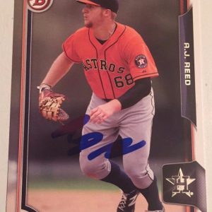 AJ REED SIGNED 2015 BOWMAN DRAFT BDP PROSPECT ROOKIE CARD AUTO