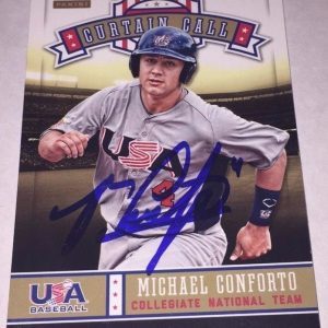 MICHAEL CONFORTO SIGNED 2013 USA BASEBALL INSERT PROSPECT ROOKIE CARD METS AUTO