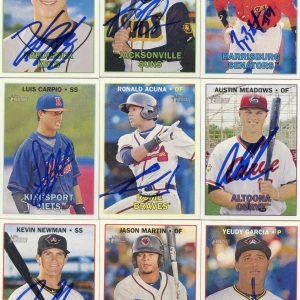 AUSTIN MEADOWS SIGNED 2016 TOPPS HERITAGE MINORS ROOKIE CARD AUTO