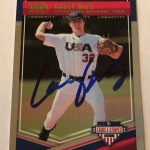 CASEY MIZE SIGNED 2018 TEAM USA BASEBALL STARS AND STRIPES ROOKIE CARD AUTO