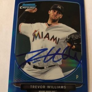 TREVOR WILLIAMS SIGNED 2013 BOWMAN CHROME BLUE REFRACTOR ROOKIE CARD AUTO