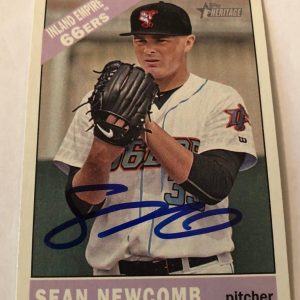 SEAN NEWCOMB SIGNED 2015 TOPPS HERITAGE MINORS ROOKIE CARD AUTO