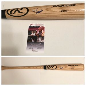WANDER FRANCO SIGNED RAWLINGS BASEBALL BAT TAMPA BAY RAYS JSA COA