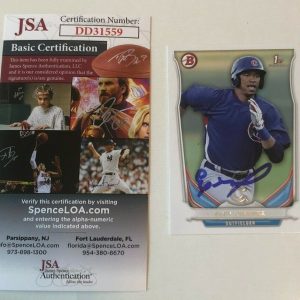 ELOY JIMENEZ SIGNED 2014 BOWMAN DRAFT PROSPECT ROOKIE CARD AUTO JSA