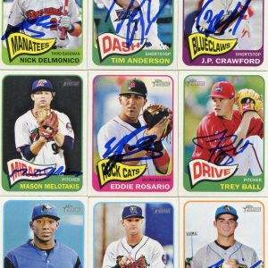 EDDIE ROSARIO SIGNED 2014 TOPPS HERITAGE MINORS ROOKIE CARD AUTO